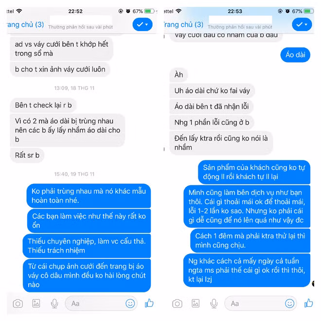 Phản ứng của đại diện studio kiểu đổ lỗi khách hàng khiến Ngọc Anh bức xúc.