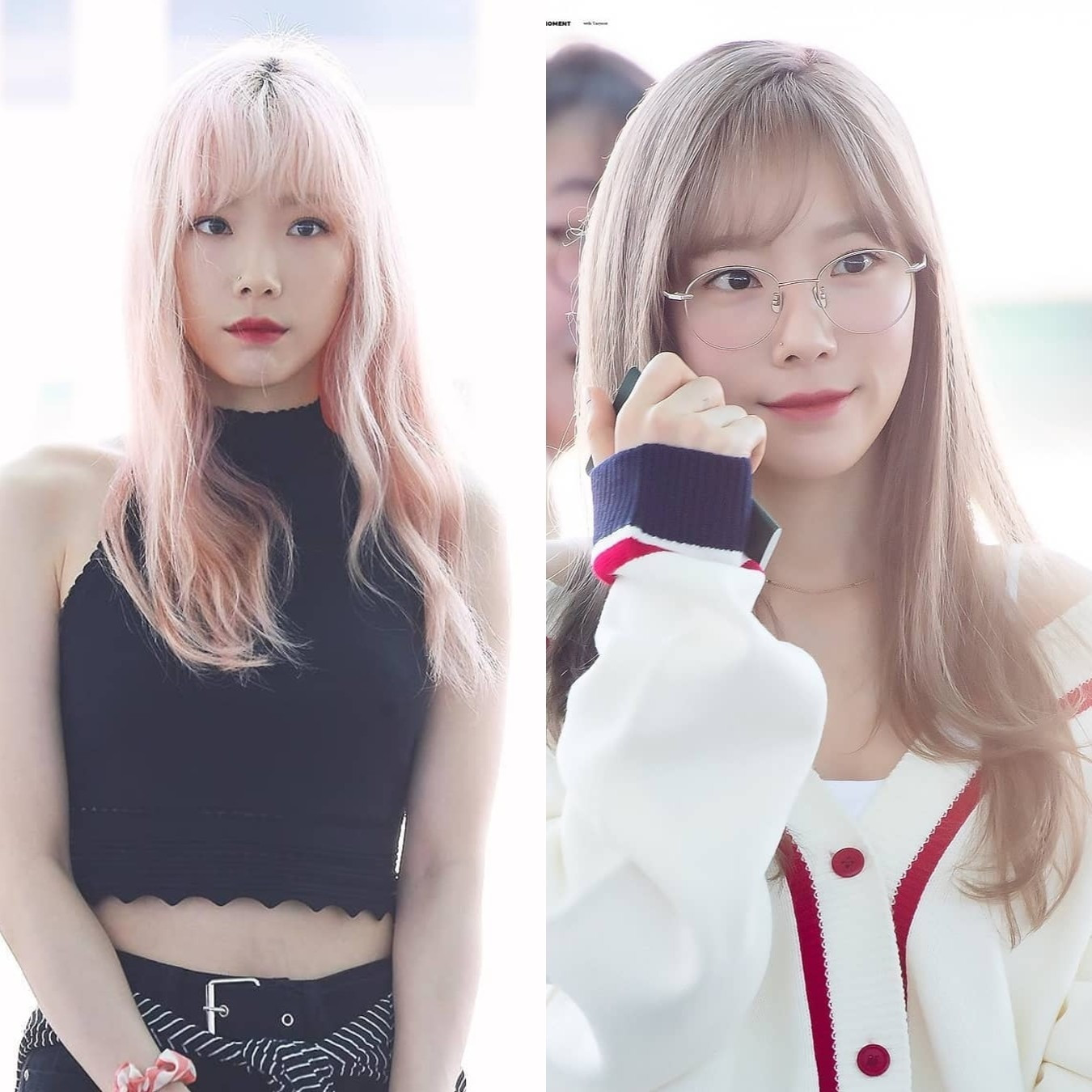 Taeyeon thường xuyên diện kính không tròng ra sân bay. Trưởng nhóm SNSD chưa bao giờ khiến fan thất vọng về nhan sắc.