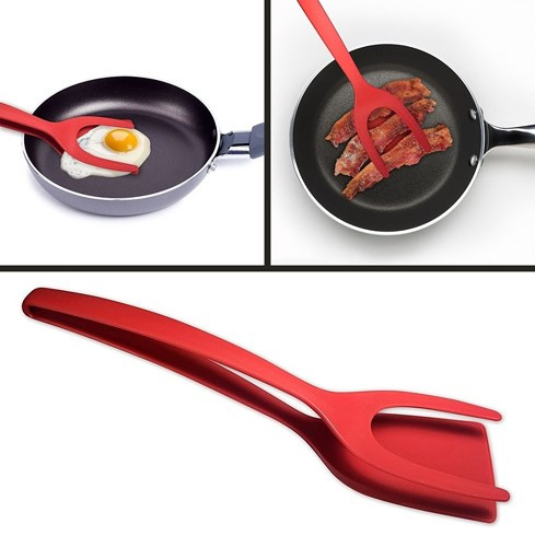 Dụng cụ nấu ăn được thiết kế kiểu mới. Nhà sản xuất tuyên bố rằng dụng cụ này giúp lật các loại thực phẩm dễ dàng hơn so với các loại thìa, muỗng thông thường.
