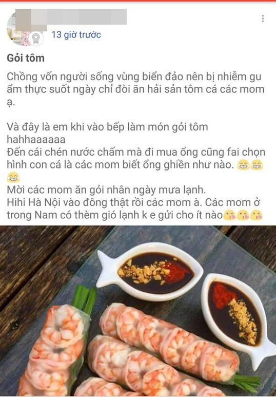 Bức ảnh của bà mẹ nọ trước đó khiến dân mạng xuýt xoa vì món ăn quá đẹp mắt.
