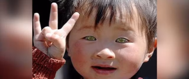 Đôi mắt có màu sắc khó tin này là của một cậu bé châu Á. Màu mắt hoàn toàn tự nhiên và hầu như bạn chỉ gặp một lần trong đời.