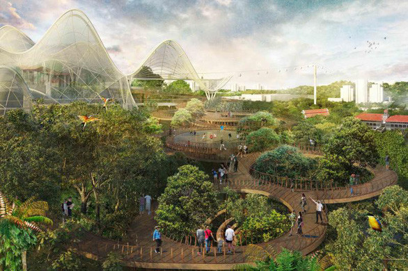 Bản vẽ dự án quy hoạch sẽ thế chỗ bức tượng Merlion tại Sentosa.