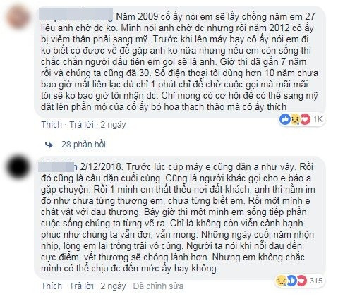 Những câu chuyện tình buồn khác được cộng đồng mạng chia sẻ ở bình luận.