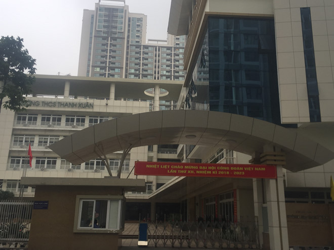 Trường THCS Thanh Xuân cũng chưa có thông báo tuyển sinh chính thức. Ảnh: TUỆ NGUYỄN.