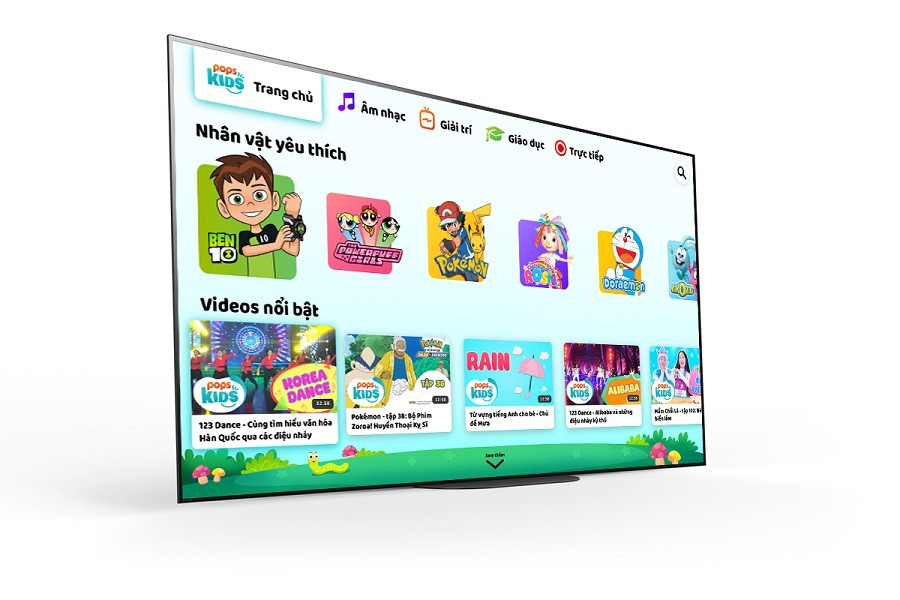 Những phim hoạt hình nổi tiếng như Pokémon, Doreamon, Gragon Ball…hay các chương trình ca nhạc thiếu nhi, vui học bổ ích đều có trên ứng dụng này