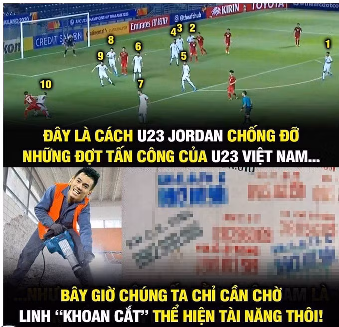 Việt Nam liên tục tấn công áp sát, trong khi Jordan chơi thận trọng lùi về phòng thủ.