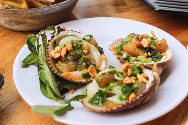 Sò dương nướng mỡ hành