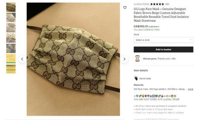 Khẩu trang nhái Gucci.