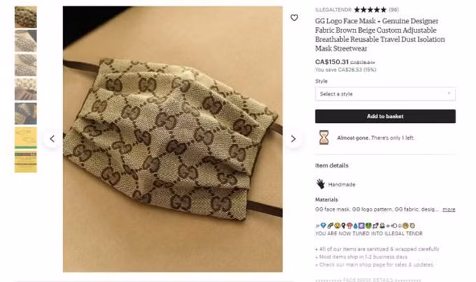 Khẩu trang nhái Gucci.