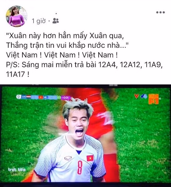 Một cô giáo dạy văn vừa làm thơ hay vừa vui tính.