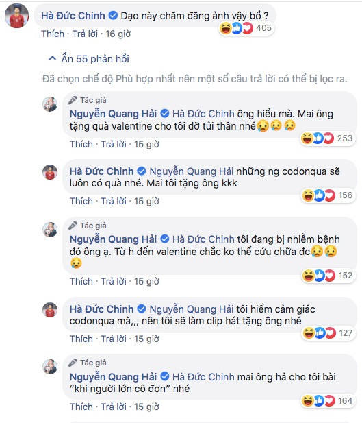 Quang Hải xin Hà Đức Chinh tặng quà Valentine cho mình?
