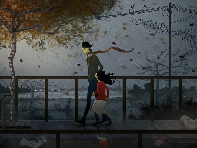 Dù là mùa đông và trời mưa thì đi cùng bố vẫn luôn là điều tuyệt vời nhất.