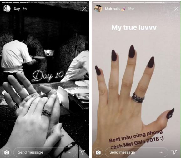 Chiếc nhẫn của bạn gái Bình An giống chiếc nhẫn của Á hậu Phương Nga đang đeo.