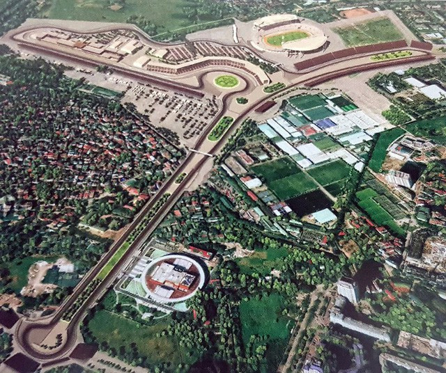 Khu vực dự kiến đường đua F1 tại Hà Nội Khu vực dự kiến đường đua F1 tại Hà Nội
