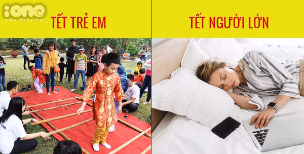 Đi phố ông đồ, đường hoa... là niềm mong ước của trẻ em. Còn cha mẹ chúng chỉ muốn ngủ quên ngày tháng.