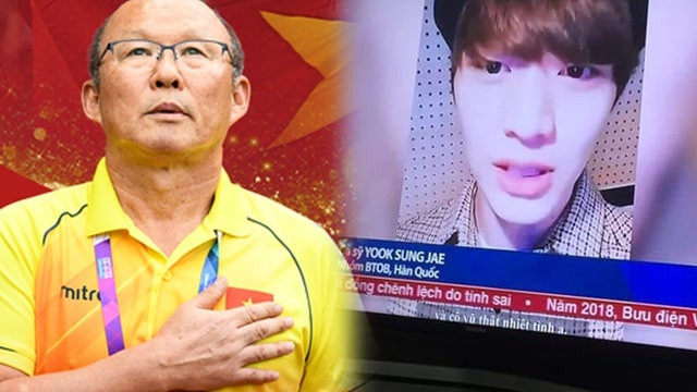 Nam thần tượng Yook Sung Jae (BtoB) xuất hiện trên bản tin của VTV vì gửi video cổ vũ HLV Park Hang-seo. Nam thần tượng Yook Sung Jae (BtoB) xuất hiện trên bản tin của VTV vì gửi video cổ vũ HLV Park Hang-seo.