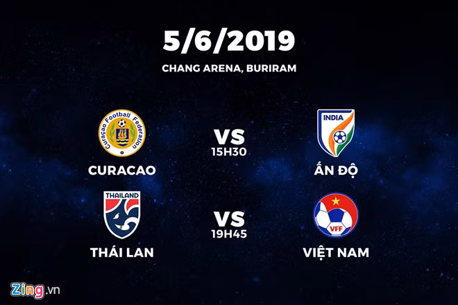 Lịch thi đấu ngày mở màn King's Cup (ngày 5/6). Ảnh: Minh Phúc.