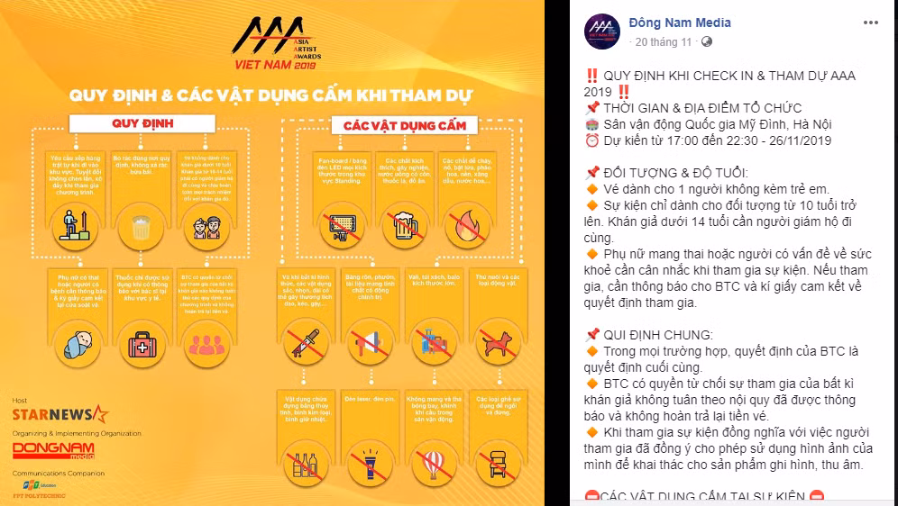 Những thông tin như quy định, thông báo cũng được viết hoàn toàn bằng tiếng Việt.