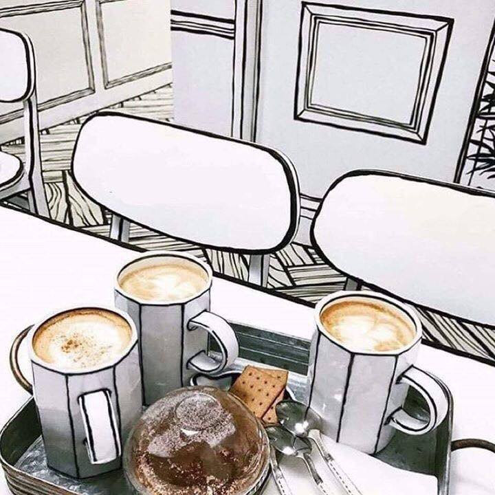 Sở hữu thiết kế ấn tượng, đẹp ảo diệu như tranh, bạn tha hồ "sống ảo ngàn pô" khi đến với quán cà phê Comic World nhé! Ảnh: @ynd239.20_cafe