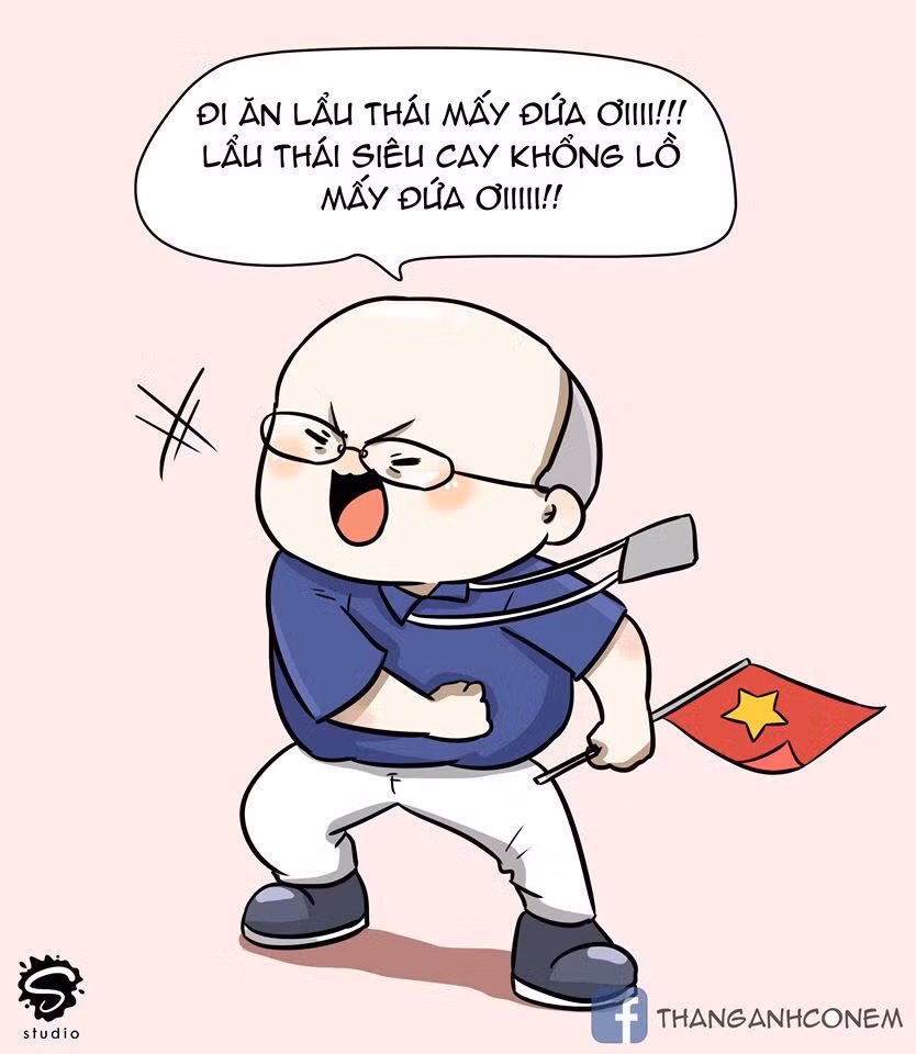 Bức ảnh chibi quen thuộc được dân mạng "đập đi xây lại" mỗi mùa chiến thắng.
