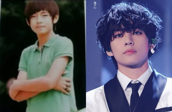 V (BTS) ngày nhỏ đã có khuôn mặt thanh tú với các đường nét hài hòa. Nhưng dù sao V của hiện tại mới thực sự là đỉnh cao nhan sắc.