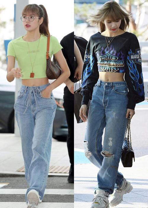 Người dáng quả táo có đặc điểm vai rộng, khuôn ngực lớn, tay nhỏ, thân dưới hẹp so với phần thân trên, gần như một tam giác ngược. Ở Hàn Quốc, Lisa (Black Pink) là ngôi sao có dáng quả táo/tam giác ngược. Phần vai của cô nàng so với hông lớn hơn, eo nhỏ, tay chân thon dài, nhìn tổng thể tạo cảm giác mảnh mai, khỏe khoắn. Trang phục Lisa thường chọn mang nhiều nét năng động, thoải mái, chú ý nhấn vào vòng eo và đôi chân dài.