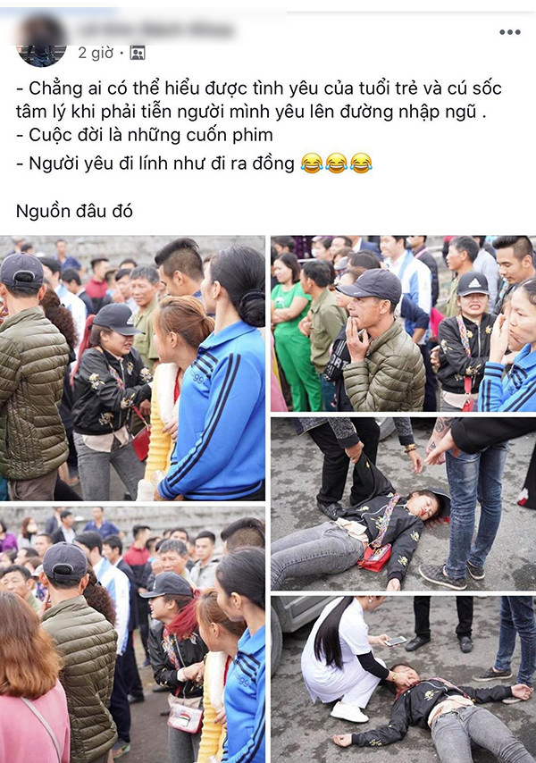 Cô gái khóc ngất khi người yêu đi nghĩa vụ quân sự nhận được nhiều sự quan tâm của cộng đồng mạng.