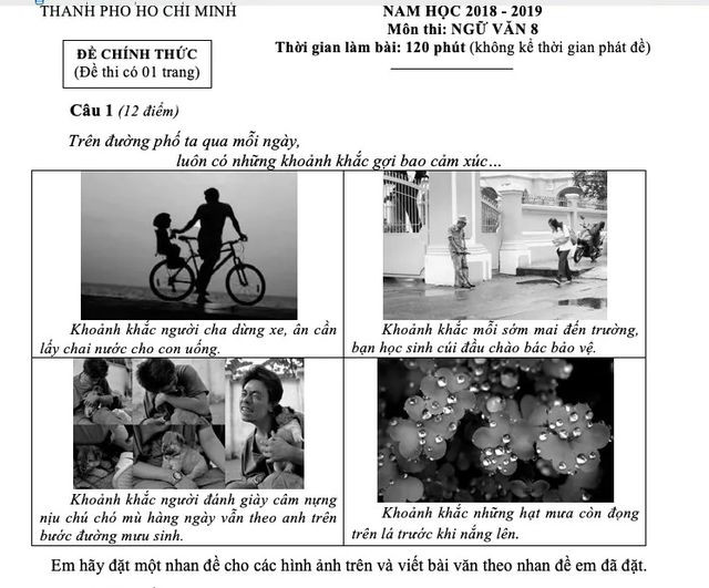 Những khoảnh khắc cực đẹp trong cuộc sống ở đề thi Văn kỳ thi Olympic TP.HCM của khối 8.