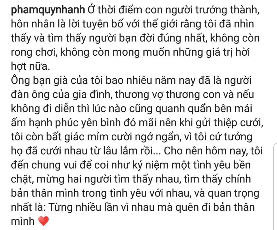 Lời chúc mừng của Phạm Quỳnh Anh.