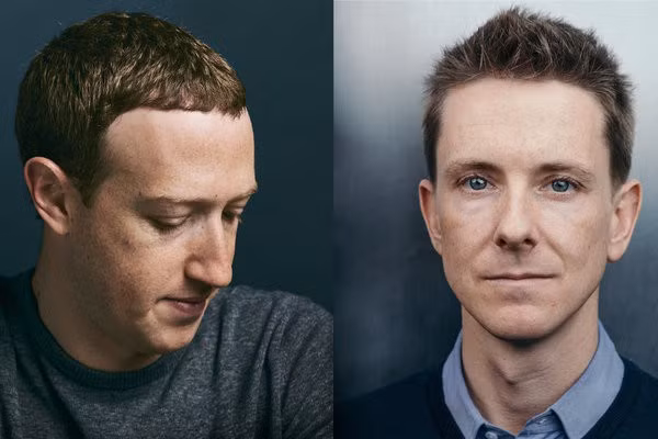 Mark Zuckerberg (trái) và Chris Hughes (phải).