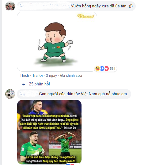 Facebook của Đặng Văn Lâm cũng tràn ngập những lời khen ngợi.