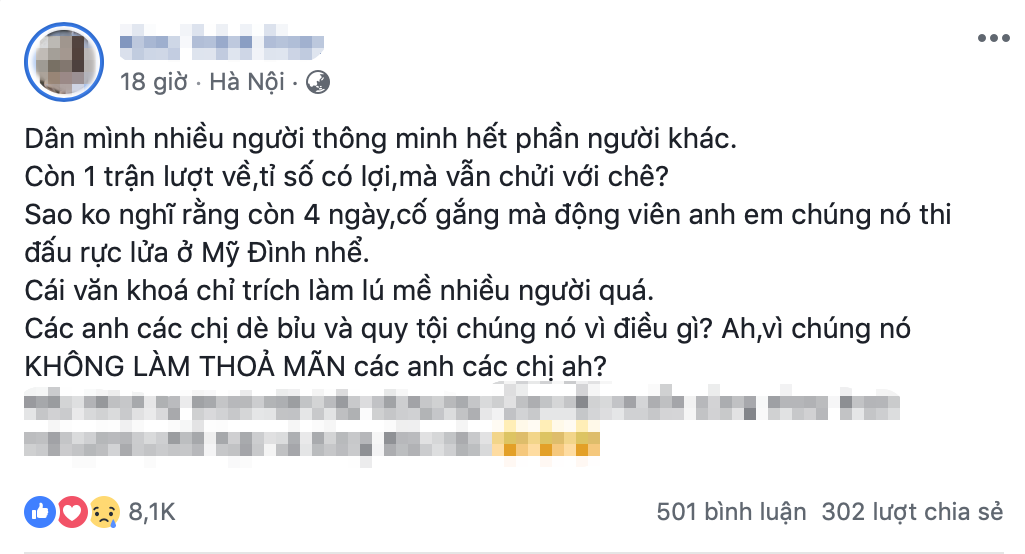 Bài viết mới của K.T. sau khi xóa status gây tranh cãi. (Ảnh: chụp màn hình FBNV) Bài viết mới của K.T. sau khi xóa status gây tranh cãi. (Ảnh: chụp màn hình FBNV)
