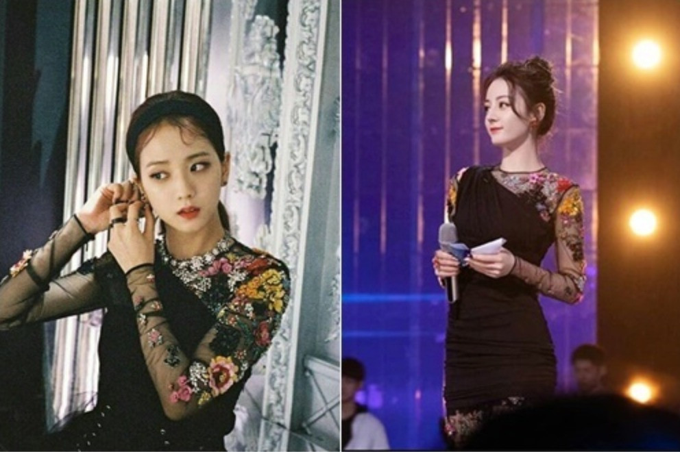 Jisoo và Địch Lệ Nhiệt Ba đều là những mỹ nhân hàng đầu showbiz châu Á. Cả hai đều toát lên nét đẹp sang trọng, đậm chất tiểu thư khi diện váy của Versace.