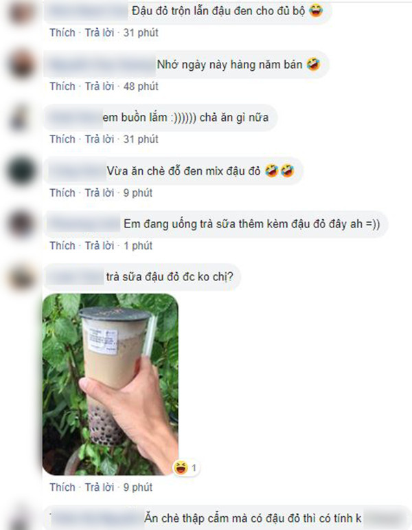 Nhiều bạn trẻ tranh thủ đi ăn chè, trà sữa đậu đỏ để cầu tình duyên.