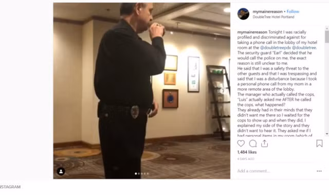 Khách sạn Oregon bị tố phân biệt chủng tộc sau khi nhân viên bảo vệ của khách sạn này gọi điện báo cảnh sát vì khách gọi điện ngoài hành lang.