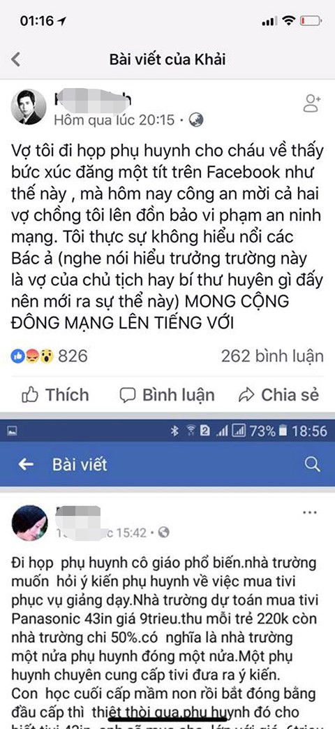 Anh Kh.M. đăng tải thông tin của mình và vợ.