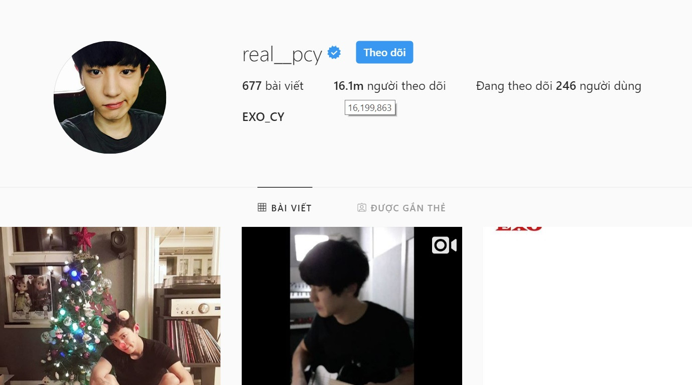 Tài khoản của Chanyeol.