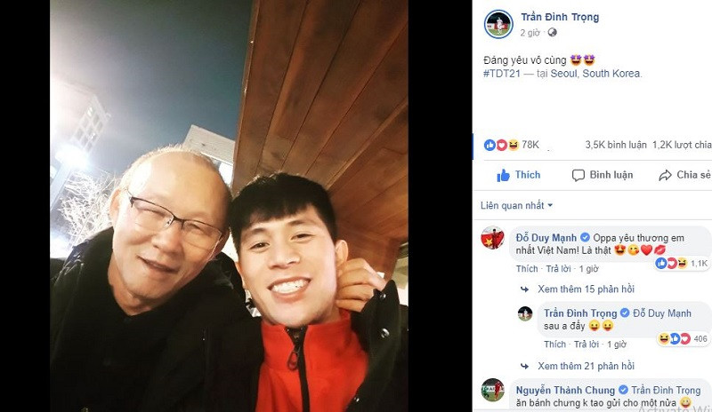 Thầy Park luôn yêu thương và quan tâm các học trò như con mình.