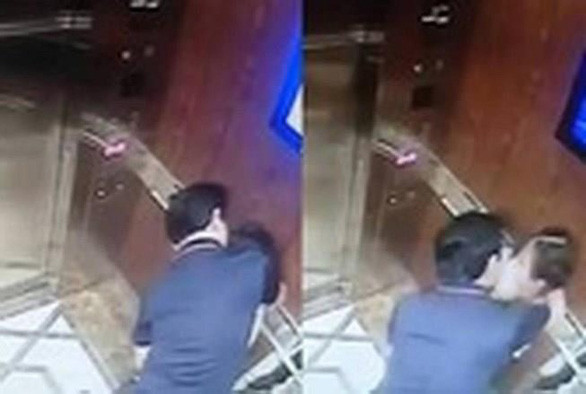 Hình ảnh ghi lại từ camera cho thấy ông Linh có hành vi không đúng mực đối với một bé gái đi cùng thang máy. Hình ảnh ghi lại từ camera cho thấy ông Linh có hành vi không đúng mực đối với một bé gái đi cùng thang máy.