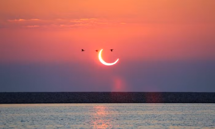 Nhật thực nhìn từ Bahrain. Ảnh: AFP/Getty