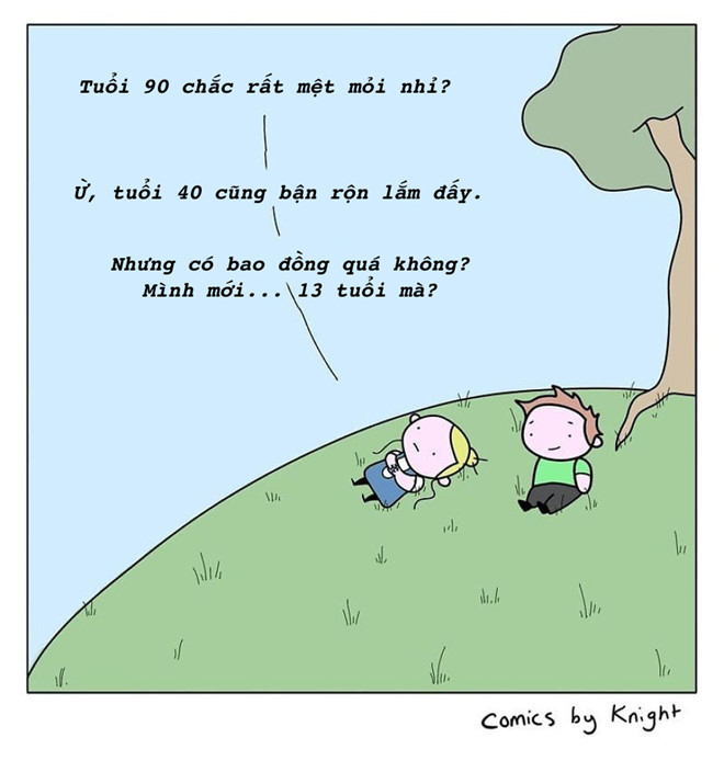 Một số người biết lo xa lắm, tuổi còn nhỏ mà cứ chiêm nghiệm cuộc đời, nghĩ toàn chuyện vẩn vơ. Lo xa thì tốt, nhưng toàn nghĩ điều tiêu cực có hơi quá không? Thôi cố gắng lo học hành, chuyện tương lai tính sau.