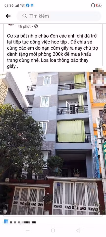 Còn chủ nhà này thì dành tặng mỗi phòng 200.000 đồng để mua khẩu trang như một phần để chia sẻ cùng sinh viên trước nạn dịch lần này.