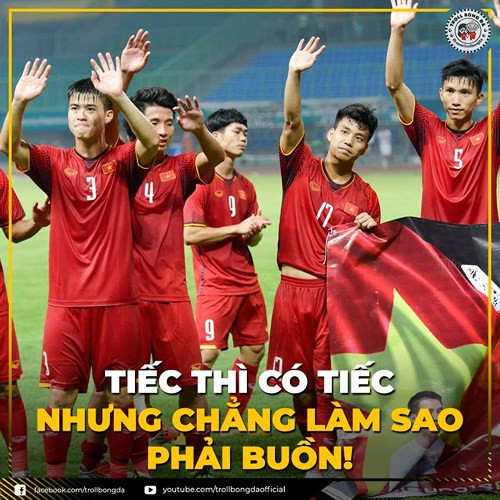 Olympic Việt Nam đã chiến thắng trong lòng người hâm mộ từ rất lâu rồi. Ảnh: Troll Bóng Đá.