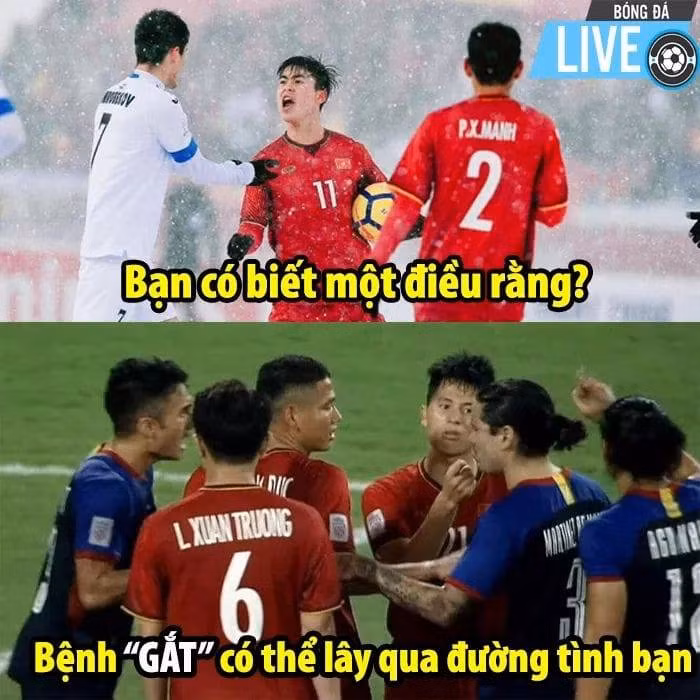 Ảnh chế bệnh gắt của cặp đôi Duy Mạnh - Đình Trọng