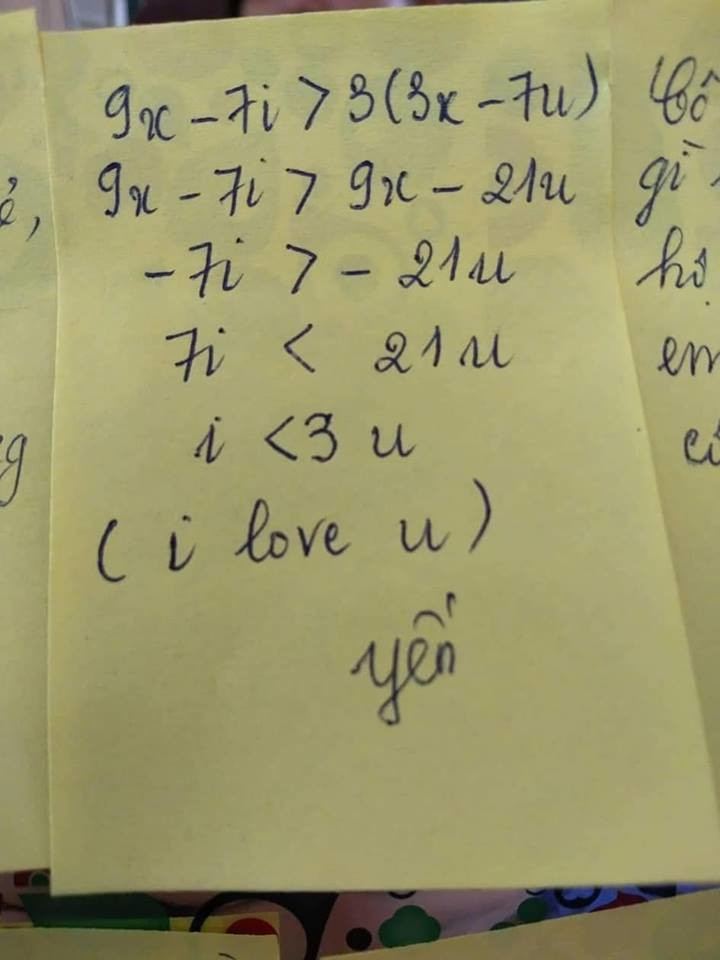 Học sinh vận dụng cả toán học để tỏ tình với cô giáo.