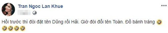 Người đẹp hóm hỉnh chia sẻ về việc thay đổi tên con xoành xoạch.
