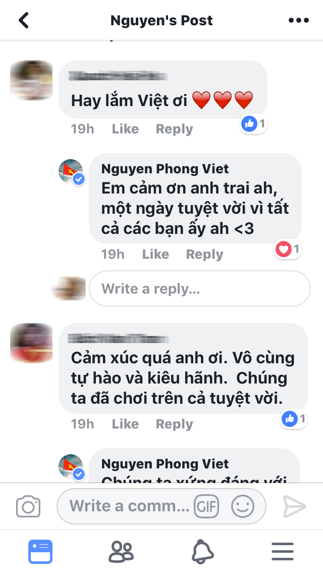 Các fan đã không giấu nổi niềm tự hào dành cho U23 Việt Nam khi đọc bài thơ của Nguyễn Phong Việt.
