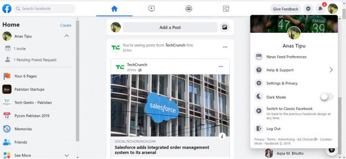 Giao diện News Feed ở chế độ Light Mode. Người dùng cũng có thể chuyển qua lại nhanh giữa Light Mode và Dark Mode thông qua thiết lập ở góc trên bên phải màn hình. (Ảnh: AndroidPolice)