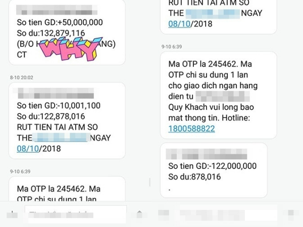 Anh H.C.Phương bị kẻ lừa đảo rút gần sạch tiền sau vài giây. (Ảnh chụp màn hình) Anh H.C.Phương bị kẻ lừa đảo rút gần sạch tiền sau vài giây. (Ảnh chụp màn hình)