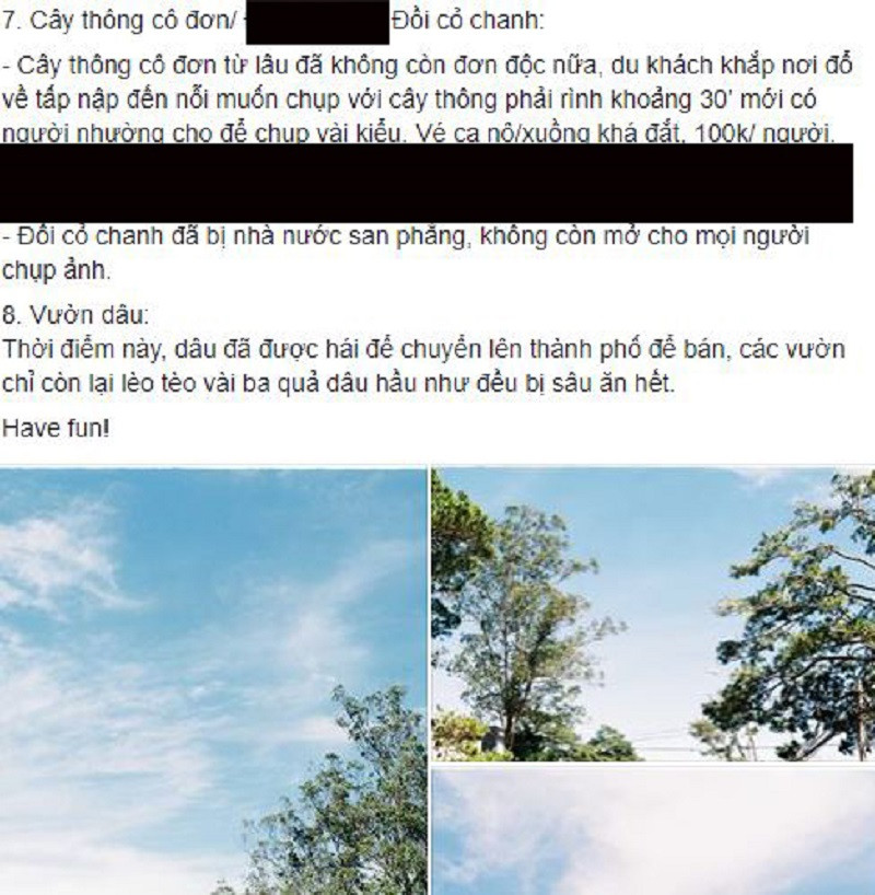 Nguyên văn bài viết của tài khoản Nguyễn Trang Nhung về những trải nghiệm tệ ở Đà Lạt.